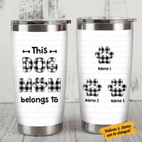 Personalized This Dog Mom Belongs To Buffalo Plaid Steel Tumbler OB131 30O58 thumb 1