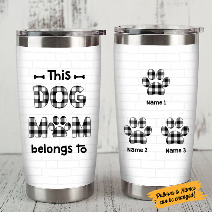 Personalized This Dog Mom Belongs To Buffalo Plaid Steel Tumbler OB131 30O58 1
