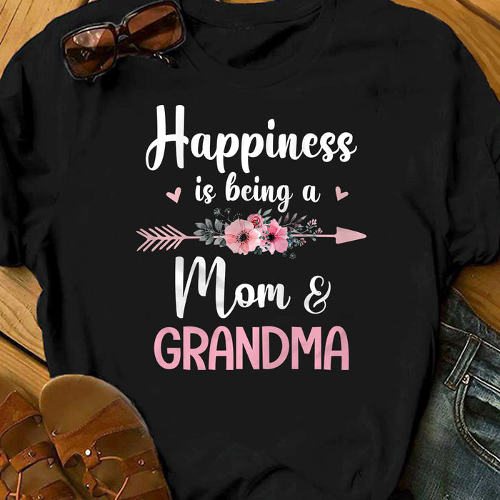 Happiness Is Being Mom And Grandma T Shirt  DB2224 30O34 1