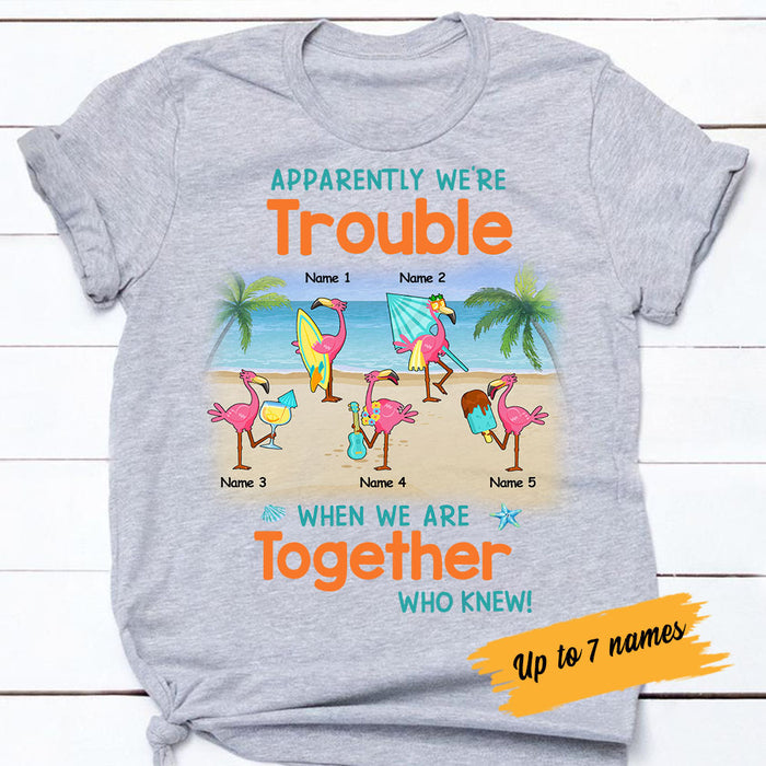 Personalized Friends Flamingos On Beach T Shirt JN113 30O58 1