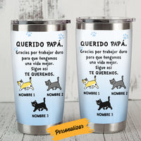 Personalized Cat Dad Spanish Papá Gato Steel Tumbler AP1511 95O58 thumb 1