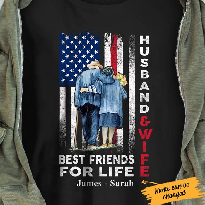 Personalized Husband & Wife Flag T Shirt JN192 81O34 1