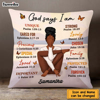 Personalized Daughter God Says I Am Bible Verses Pillow DB281 30O47 thumb 1