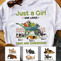 Personalized Just A Girl Loving Dogs & Gardening T Shirt MR171 95O58 thumb 1