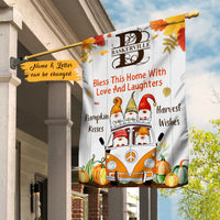Personalized Thankful Fall Pumpkin Kisses Flag AG241 26O47 thumb 1