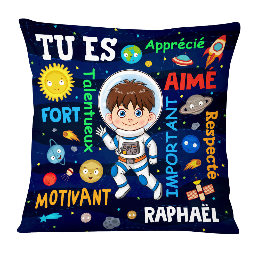 Personalized French Gift For Grandson Astronaut Outer Space Tu Es Pillow 30736 Primary Mockup