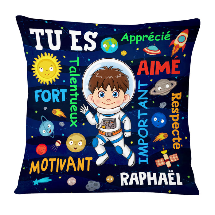 Personalized French Gift For Grandson Astronaut Outer Space Tu Es Pillow 30736 1