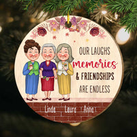 Personalized Christmas Gift For Friends Friendships Are Endless Circle Ornament 30457 thumb 1
