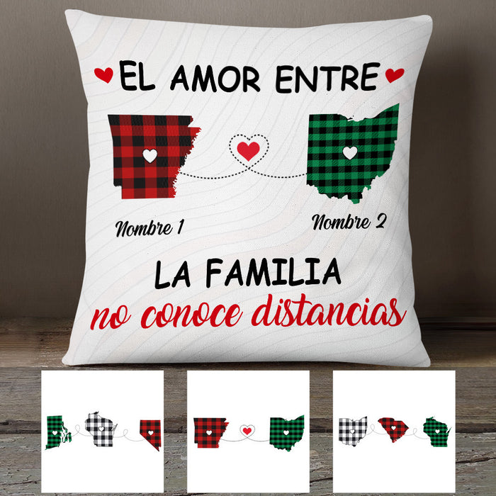 Personalized The Love Between Family Knows No Distance Spanish Pillow AP134 73O53 (Insert Included) 1