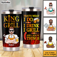 Personalized Dad BBQ Grill Steel Tumbler MY301 32O53 thumb 1