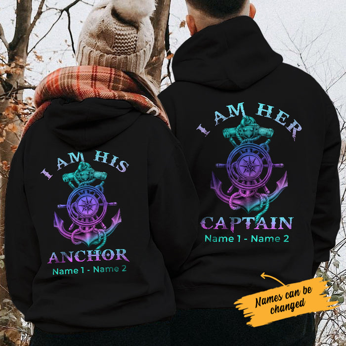 Personalized Captain And Anchor Love Couple Hoodie SB212 30O34 1
