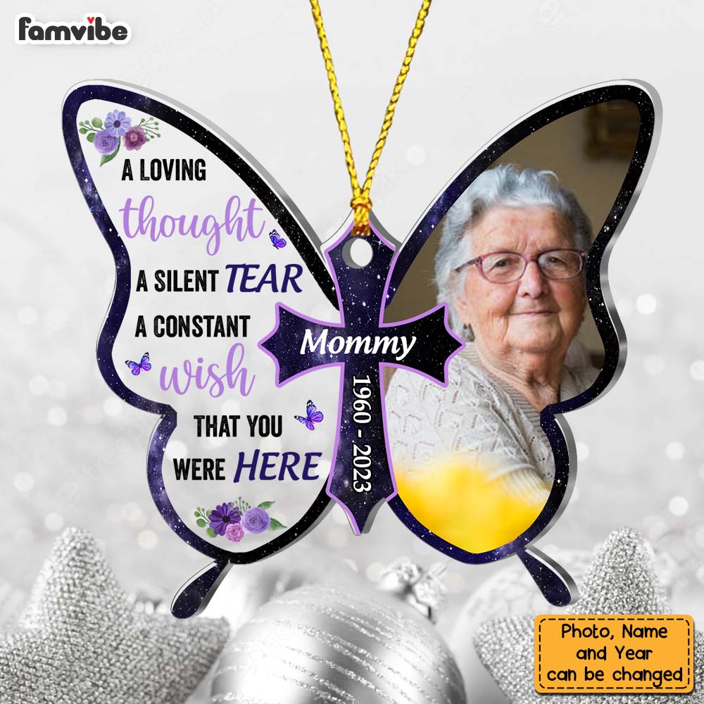 Personalized Memorial Butterfly A Loving Thought A Silent Tear Ornament 30035 Primary Mockup