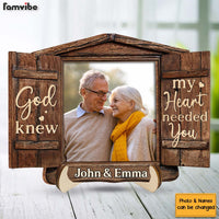 Personalized Gift For Couple God Knew My Heart Needed You 2 Layered Wooden Plaque 31676 thumb 1