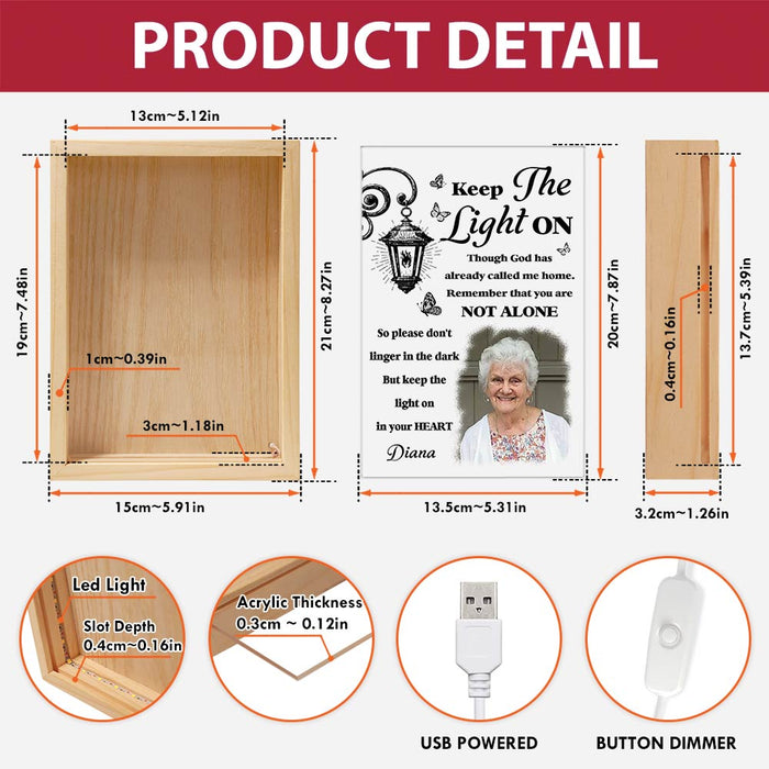 Personalized Memorial Upload Photo Keep The Light On Picture Frame Light Box 31645 1