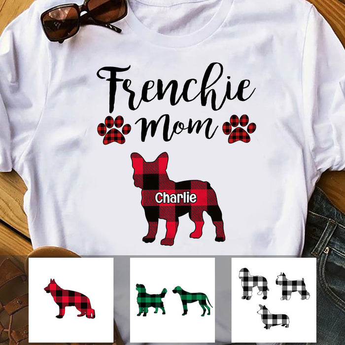 Personalized Dog Breeds Dog Mom Buffalo Plaid T Shirt OB226 30O53 1