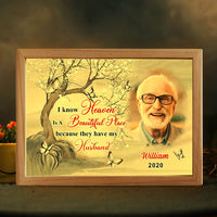 Personalized Memorial Heaven Is A Beautiful Place Upload Photo Picture Frame Light Box 31483 thumb 1