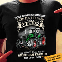 Personalized Never Underestimate A Farmer Grandpa  With Tractor T Shirt JL283 28O47 thumb 1