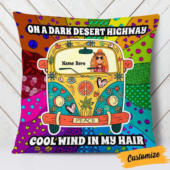 Personalized Hippie Girl Pillow DB13 87O53 1
