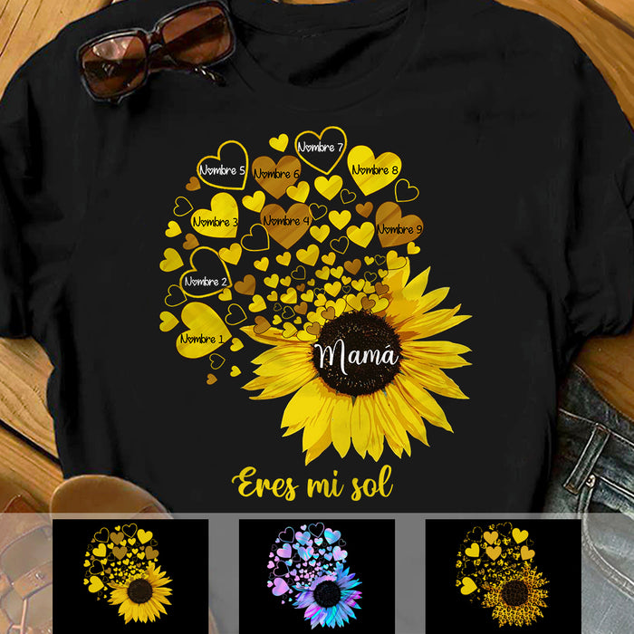 Personalized Mom Grandma Sunshine Spanish Mamá Abuela T Shirt MY33 95O34 1