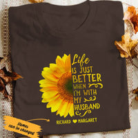 Personalized Husband And Wife Sunflower T Shirt JN91 85O65 thumb 1