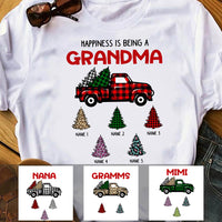 Personalized Grandma Red Truck Christmas Tree T Shirt OB71 95O60 thumb 1