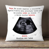 Personalized Ultrasound Mom Dad Spanish Mamá Papá Ultrasonido Pillow AP138 81O58 (Insert Included) thumb 1