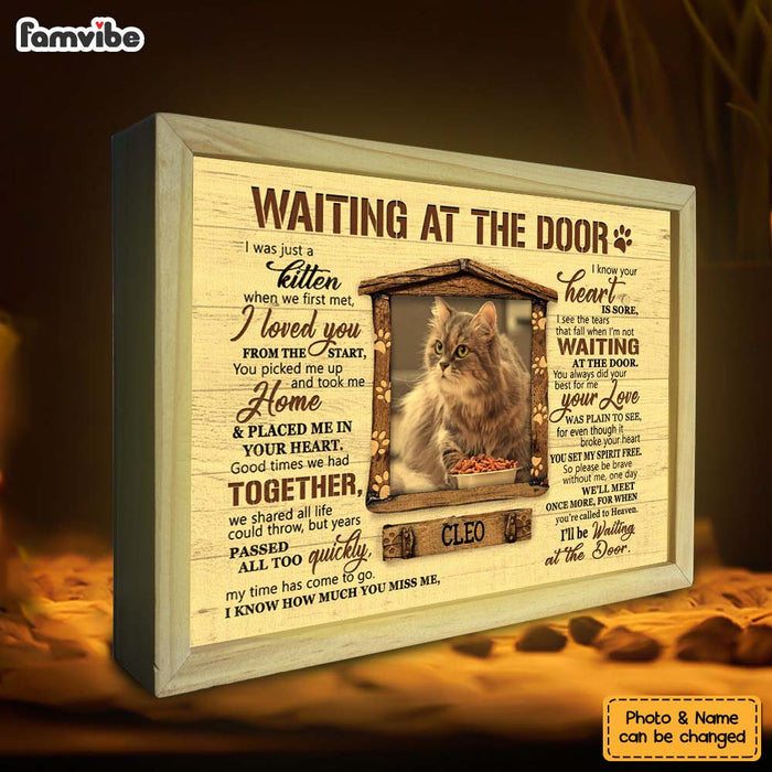Personalized Gift For Cat Lover Waiting At The Door Picture Frame Light Box 31663 1