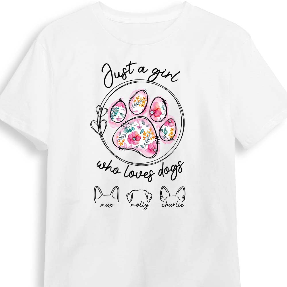 Personalized Gift For Dog Mom Just A Girl Love Dogs Shirt Hoodie Sweatshirt 31516 Primary Mockup