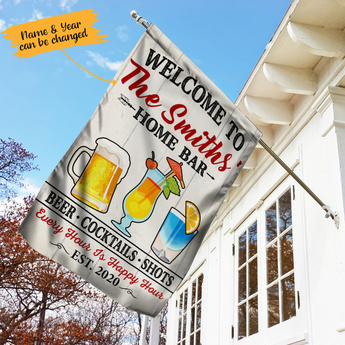 Personalized Home Bar Happy Hour Flag AG133 67O65 1