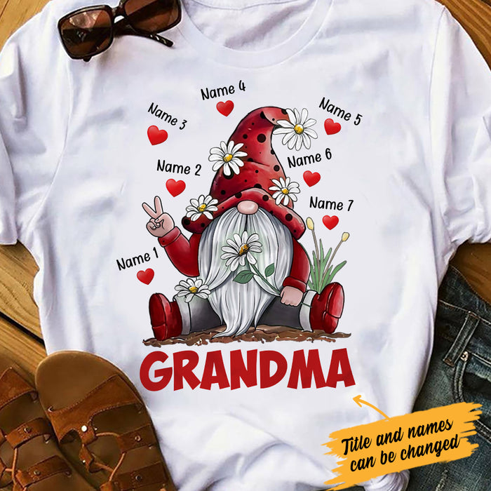 Personalized Valentine Grandma Nana Gnome T Shirt  JR141 81O34 1