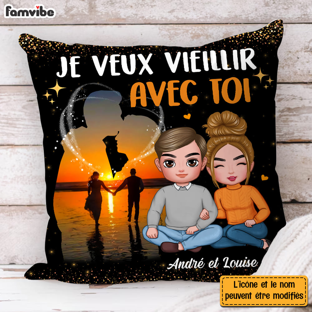 Personalized Gift For Couple French I Want To Grow Old With You Pillow 31031 Primary Mockup