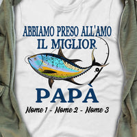 Personalized Italian Papà Nonno Pesca Fishing Dad Grandpa T Shirt AP95 65O36 thumb 1
