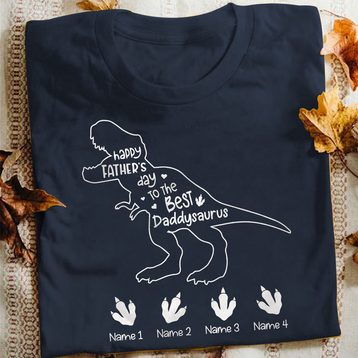 Personalized Dad Happy Father Day Daddysaurus T Shirt AP273 67O34 1