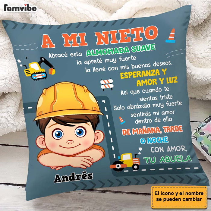 Personalized Gift For Grandson Construction Hug This Spanish Pillow 30753 1