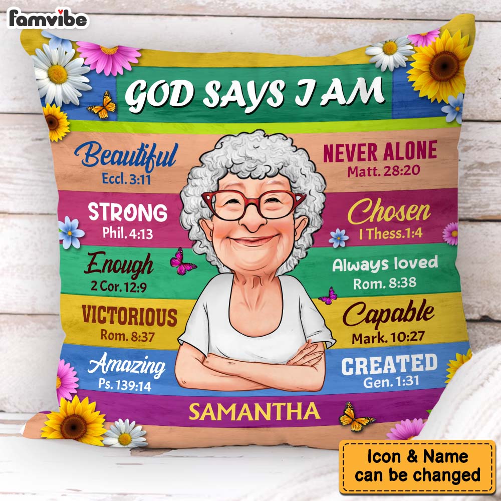 Personalized Gift For Grandma God Says I Am Pillow 31351 Primary Mockup