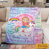 Personalized Gift For Granddaughter Inspirational Unicorn Affirmation Blanket 31404 thumb 1