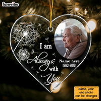 Personalized Memorial Dandelion Upload Photo Heart Ornament 30025 thumb 1