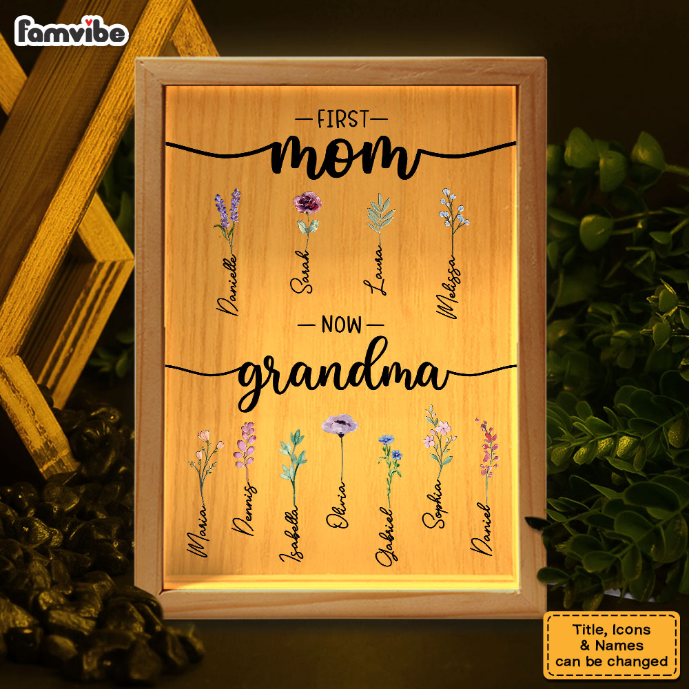 Personalized Gift For Grandma's Garden Picture Frame Light Box 31506 Primary Mockup