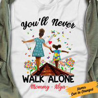Personalized Autism BWA Never Walk Alone T Shirt AG41 30O57 thumb 1