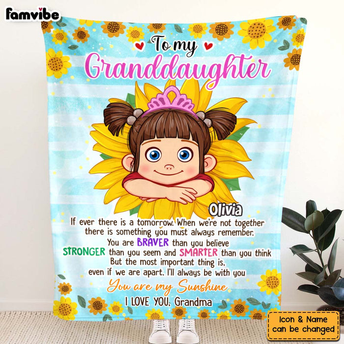 Personalized Gift For Granddaughter To My Granddaughter Sunflower Kid Blanket 31292 1