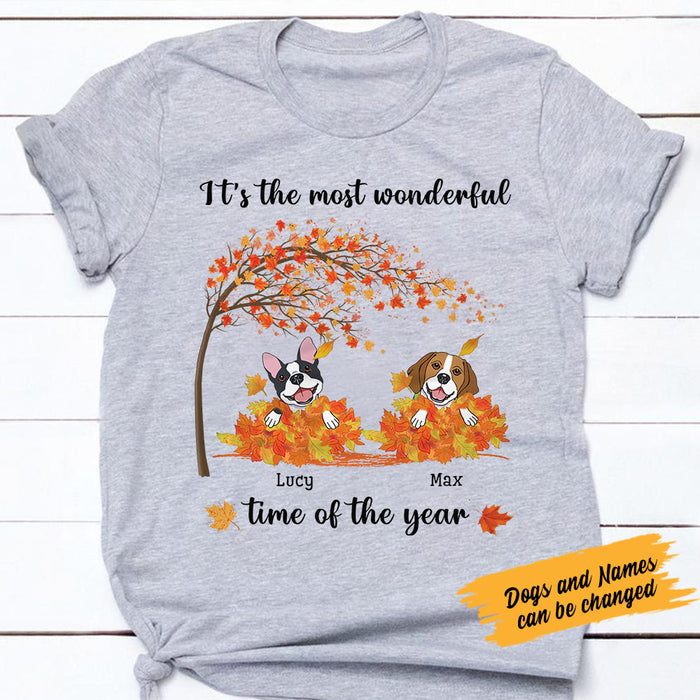 Personalized Autumn Fall Happy Dog T Shirt SB232 81O58 1