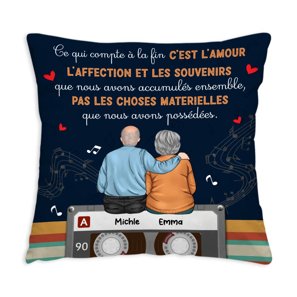 Personalized French Gift For Couples C'est L'amour, L'affection Et Les Souvenirs Pillow Primary Mockup