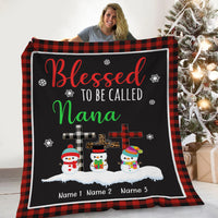 Personalized Blessed To Be Called Grandma Christmas Blanket NB231 30O34 thumb 1