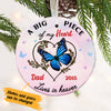 Personalized Piece Of My Heart Butterfly Memorial Mom Dad Circle Ornament NB122 30O57 1