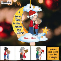 Personalized Christmas Gift For Grandson Love To The Moon And Back Ornament 30528 thumb 1