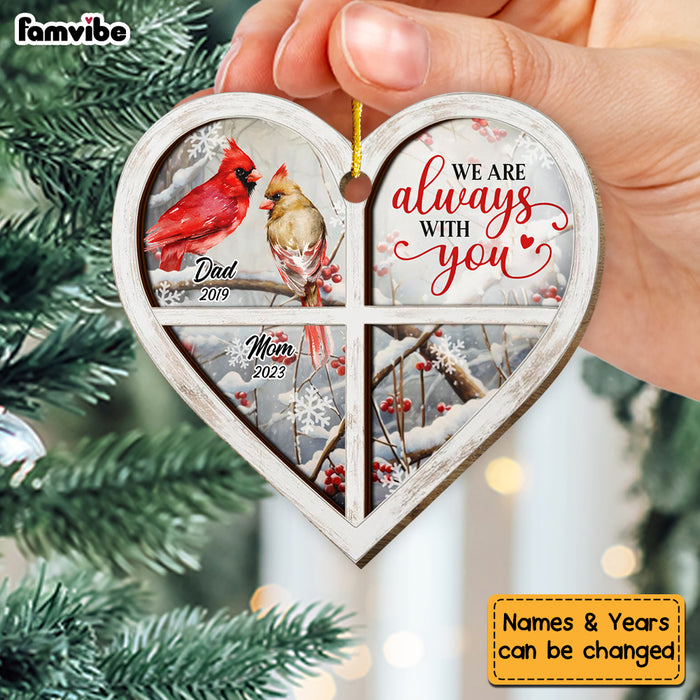 Personalized Memorial Gift Cardinal Window Heart Ornament 30068 1