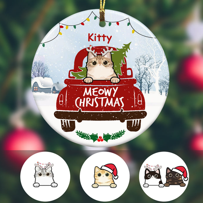 Personalized Meowy Christmas Cat Christmas  Ornament OB222 30O34 1