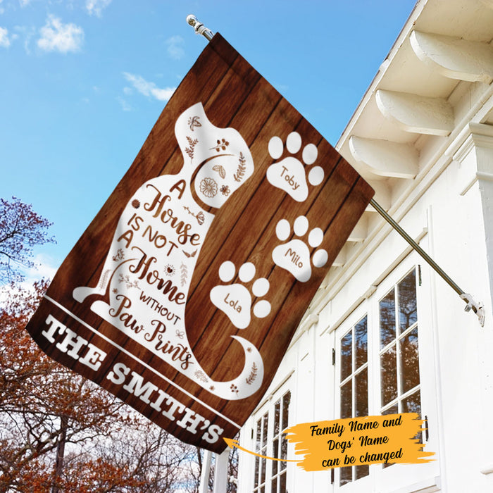 Personalized Home Paw Prints Dog Garden Flag JL67 65O58 1