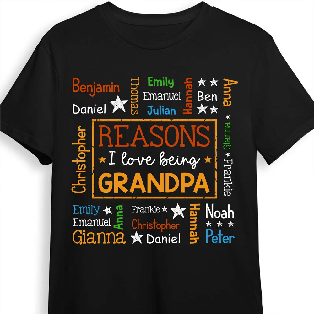 Personalized Gift For Grandpa Reasons I Love Being Word Art Shirt Hoodie Sweatshirt 32040 Primary Mockup