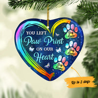 Personalized You Left Paw Prints on My Heart Dog Memorial  Ornament  Heart Ornament NB111 67O36 thumb 1